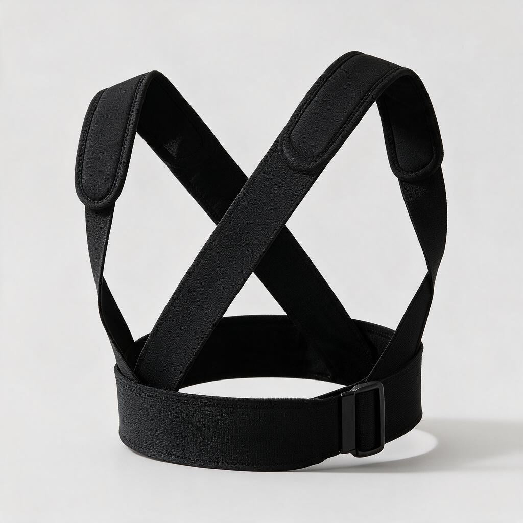 Instant Posture Corrector — black posture support brace, studio hero shot